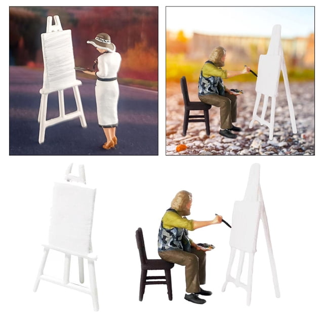1:64 Scale Figures Artist Train Scene Layout Decoration Collectibles S Gauge Baoblaze none