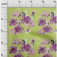 thumbnail image 1 of oneOone Cotton Jersey Lime Fabric Flower & Leaves Watercolor Quilting Supplies Print Sewing Fabric By The Yard 58 Inch Wide, 1 of 4