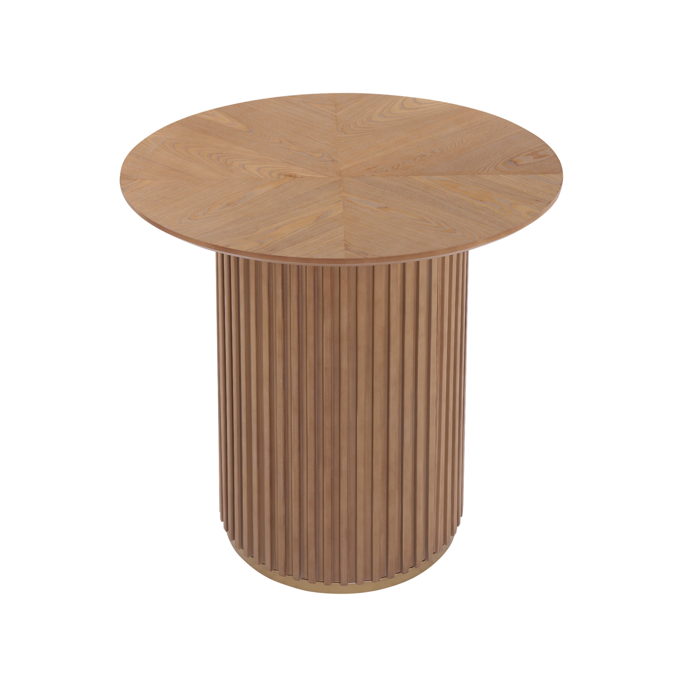 Christopher Knight Home 36.6"H Modern Round Counter Height Dining Table, Iron Fluted Base, Light Ash