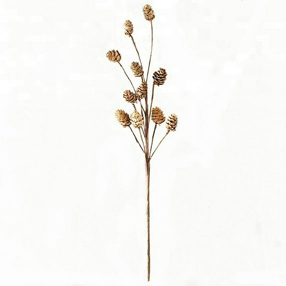 2pcs 11 Heads Artificial Christmas Decor Branch Small Pinecone Pick for Floral Arrangement