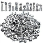 Tibetan Bead Caps, 100 Gram(About 70-110pcs) Alloy Bead Caps Antique Silver Cone Bead Caps Flower End Caps Mixed Styles Tassel End Cap for Jewelry Making Crafts DIY