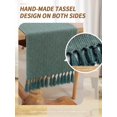 thumbnail image 2 of GHSDFBB Rustic Table Runner Boho Style, Handmade Tassels Dark Green Table Runner 108 Inches Long for Home Dining,Coffee,Tea,Kitchen,13x108, 2 of 6