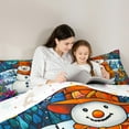 thumbnail image 5 of jejeloiu Happy New Year Bedding Comforter Set,Christmas Snowmen Twin Comforter Sets,Colorful Rustic Flower Bedding Set For Girl Boys,Ultra Soft Bedroom Decorative Reversible,2pcs, 5 of 8