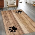 thumbnail image 4 of 4x6 Washable Area Rug, Farmhouse Non-Slip Rectangle Rug for Living Room Office, Cute Animal Claws Brown Retro Wood Texture Board Indoor Accent Floor Mat for Home Decor, 4 of 9