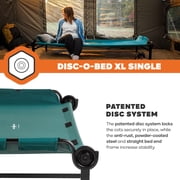 Disc-O-Bed Single Cot, Portable Sleep Solution for Tents & Cabins, Green, XL