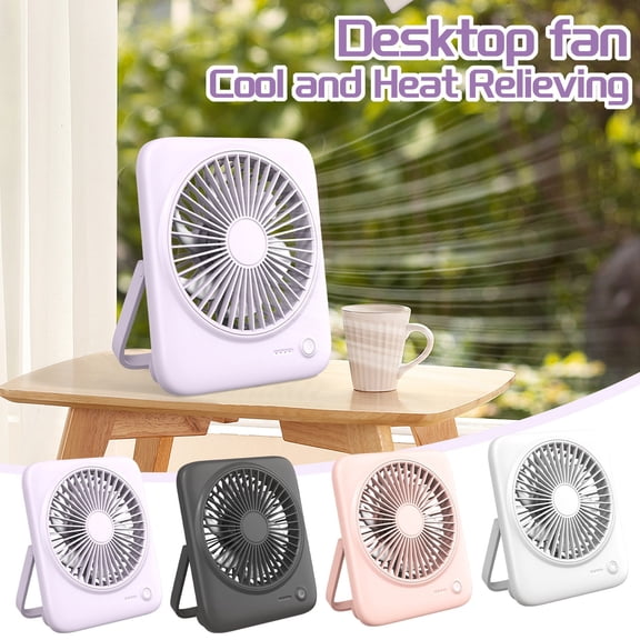 THOPBPRK Portable Folding Desktop Fan USB Rechargeable Table Fan with LED-Indicator Light Adjustable Personal for Home Gifts 1pcs, Black