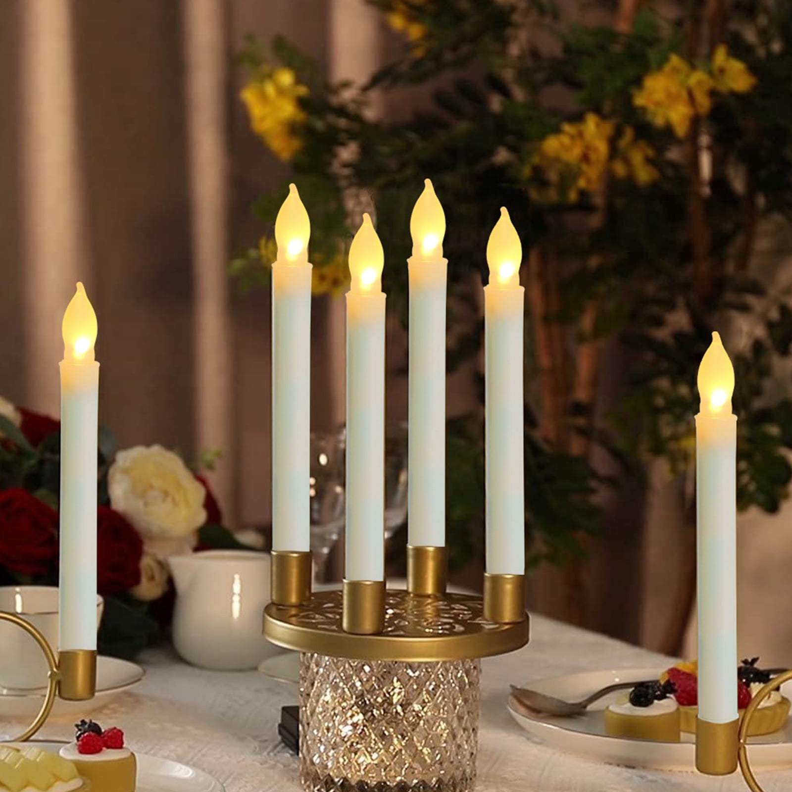 Tizuqe Electric Led Candle Flameless Set of 12 Church Dining Room Decor