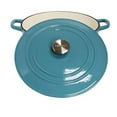 thumbnail image 2 of Mirro MIR- Quart Cast Iron White Enamel Coated Interior Dutch Oven, Teal, Ready to Use, 2 of 3