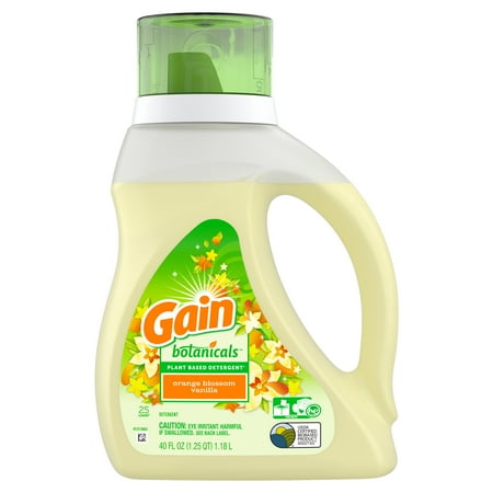 - Gain Botanicals Plant Based Laundry Detergent, Orange Blossom Vanilla, 25 Loads 40 fl oz