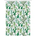 thumbnail image 4 of Green Stall Shower Curtain, Mexican Texas Cactus Plants Spikes Cartoon Like Artistic Print, Fabric Bathroom Set with Hooks, 54W X 78L Inches, White Pale Pink and Lime Green, by Ambesonne, 4 of 4