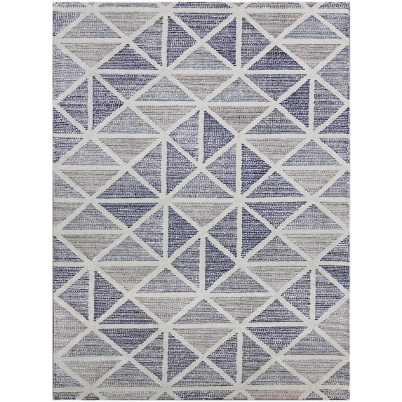Vector 2 Steel Blue Hand-Tufted Area Rug 7'6"x9'6"