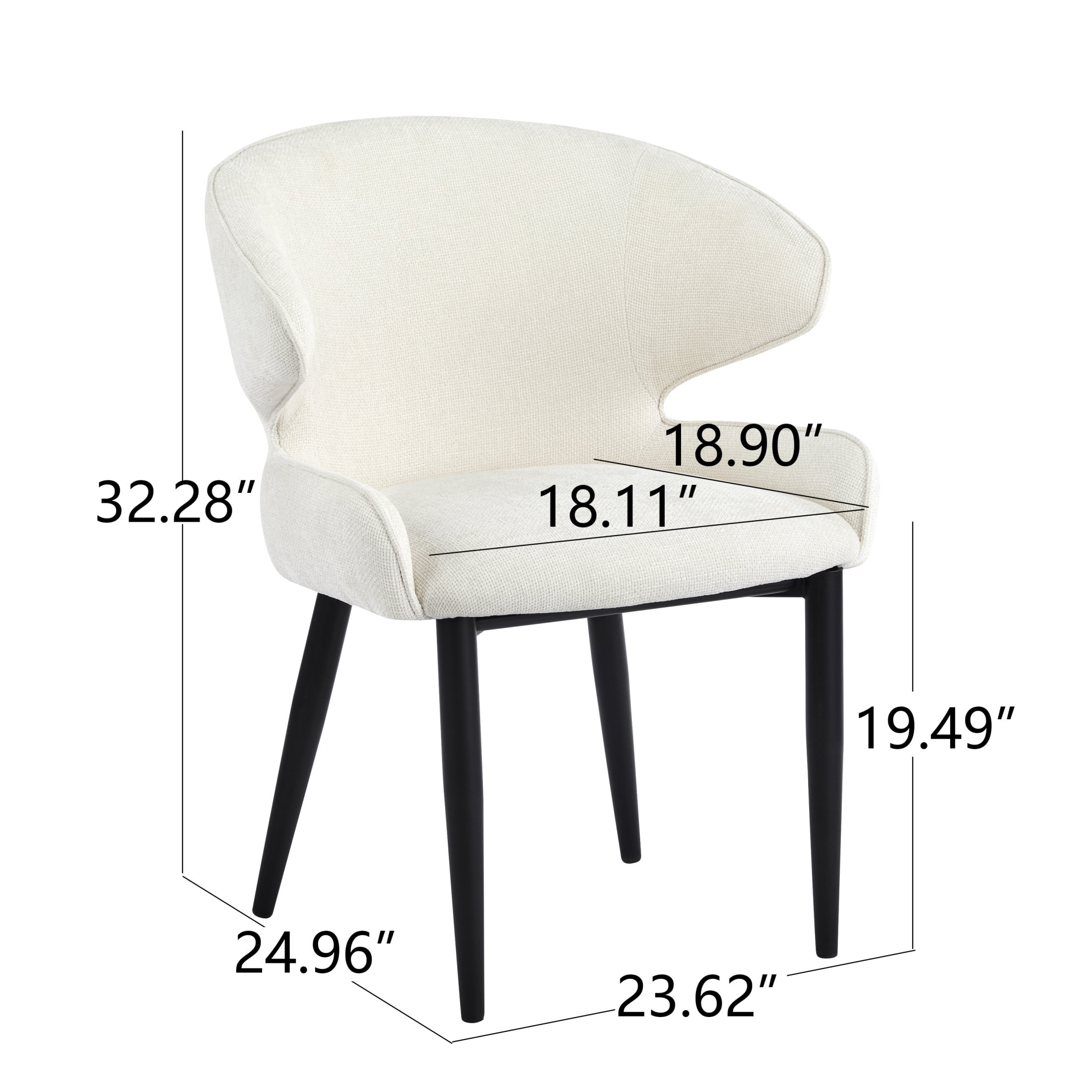 Christopher Knight Home Modern Accent Upholstered Dining Chairs with Metal Legs, Beige+Black, Set of 4