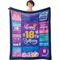 thumbnail image 1 of LHSHID 18th Birthday Gifts for Girls Birthday Decor Purple 350gsm Plush Throw Blanket for 18 Year Old 18th Birthday Decorations for Daughter Bestie Sister BFF, 1 of 6
