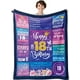 thumbnail image 1 of LHSHID 18th Birthday Gifts for Girls Birthday Decor Purple 350gsm Plush Throw Blanket for 18 Year Old 18th Birthday Decorations for Daughter Bestie Sister BFF, 1 of 6