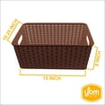 thumbnail image 2 of YBM Home Medium Plastic Rattan Storage Basket for Bathroom, ba425beige-1, 2 of 4