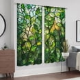 thumbnail image 5 of WNOOHIY Nordic Style Retro Green Leaf Stain Glass Light-filtering Curtains for Young People Bedroom Living Room,Set of 2 Panels, 5 of 8