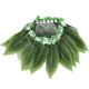 thumbnail image 2 of BRIGHTFUFU Falda hawaiana de hojas Ti Leaf, falda de hierba verde con flores artificiales para fiestas luau en la playa., 2 of 8