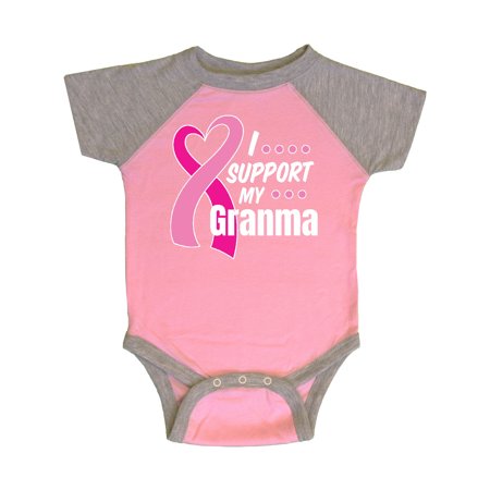 

Inktastic Breast Cancer Awareness I Support My Granma with Pink Ribbon Gift Baby Boy or Baby Girl Bodysuit