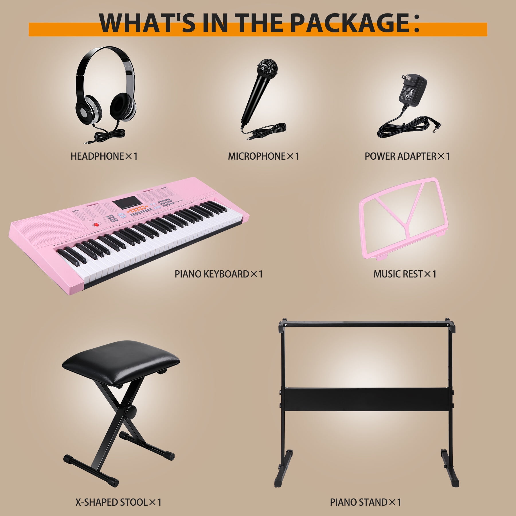 鍵盤楽器 Organ piano with stand ZENSTYLE Electronic Keyboard 61 Key Electric Digital Music Piano
