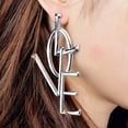 thumbnail image 2 of Oversized LOVE Letter Earrings, Long Drop Statement Earrings for Women, 2 of 14