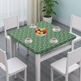 thumbnail image 3 of Green Christmas Snowman Pattern Square Fitted Tablecloth with Elastic Edge,Square Table Cover,Washable Elastic Table Cover for Home Kitchen Party Decor 34"x34", 3 of 6