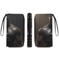 thumbnail image 2 of Womens Wallet Bifold Ladies Cluth Bag Wristlet Wrist Strap Long Purse Strong Hero Design, 2 of 6