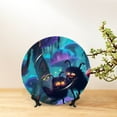thumbnail image 6 of Yiaed Cute Fuzzy Fantasy Creatures Print Bone China Decorative Plate Ceramic Dinner Plates Art Crafts with Display Stand-7in, 6 of 6