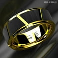 thumbnail image 4 of Tungsten Rings for Men Wedding Bands for Him Womens Wedding Bands for Her 8mm Luxury Black Brushed Gold, 4 of 6