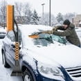 thumbnail image 4 of Car Snow Scraper & Ice Scraper Brush | Multifunctional Winter Snow Removal Tool for Windshield, Window, Roof | Long Handle, Soft Bristles, Scratch-Free, Durable Orange Plastic, Portable, 25.9 in, 4 of 6