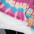 thumbnail image 3 of Oversized Wearable Blanket Hoodie,Colorful Tie Dye Mandala Pattern Sherpa Blanket Hoodie with Super Pockets,Super Warm Fuzzy Pullover for Women & Men, 3 of 6