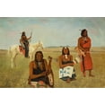 thumbnail image 2 of Bierstadt, Albert 14x11 White Modern Wood Framed Museum Art Print Titled - Indians near Fort Laramie, 2 of 4