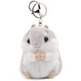 thumbnail image 1 of 1PCS Cute Hamster Plush Keychain Stuffed Animals Keyring Charm Handbag Pendant(grey), 1 of 4