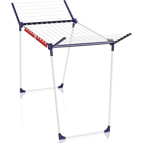 Leifheit 81514 Pegasus 180 Solid Laundry Dryer – Sturdy Indoor/Outdoor Drying Rack with 19.7 Yards of Drying Line, High 41.34-Inch Side Wings for Long Laundry, Space-Saving Design, Rust-Proof Bars