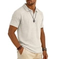 thumbnail image 4 of Qwertyu Mens Polo Shirts Short Sleeve Linen Shirt Summer Button Vacation Beach Shirt Casual Collared Shirts Lightweight Tops White 3XL, 4 of 8