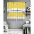 thumbnail image 5 of Yellow White Grey Ombre Kitchen Curtain and Valance Set 3 Pieces,Rod Pocket Short Tier Curtains 24 Inch Length,Modern Abstract Aesthetics Swag Topper Small Window Treatment for Cafe Bathroom Bedroom, 5 of 6