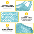 thumbnail image 4 of 2PCS Reusable Cotton Mesh Grocery Bags Foldable Long Handle Net Tote Bags for Farmers Market Shopping, Fruit and Vegetable Bags, 4 of 8