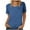 Blue, variant on fatyb Tops Summer for Women Short Sleeve Round Neck Knitted Tee Shirts Solid Color Womens Casual Blouses