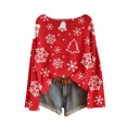 thumbnail image 4 of Christmas Sweaters for Women, Snowflake Crewneck Baggy Knit Pullover Tops Long Sleeve Womens Sweater On Sale (XL, Red), 4 of 5