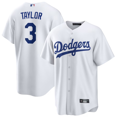thumbnail image 1 of Camiseta clásica de béisbol blanca de Chris Taylor de Los Angeles Dodgers con número de estrella bordado.-M, 1 of 2