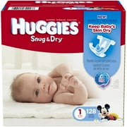 Huggies Snug & Dry Diapers, Super Pack, Size 1, 128 Count