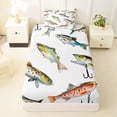 thumbnail image 3 of Feelyou Rustic Lake Fishing Twin Sheet Sets for Kids Boys, Cartoon Farmhouse Animal Bedding, 3-Piece, 3 of 5