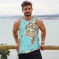 thumbnail image 6 of Rateoe World Travel Line Icons Map Pattern Sleeveless Gym Shirt Muscle Tee Breathable Workout Shirt Slim-Fit Tank Quick Dry Fit Muscle Tank Top Bodybuilding Sleeveless T Shirt-Medium, 6 of 7