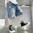 thumbnail image 5 of Boys Jean Shorts Slim Fit Elastic Waist Pocket Jean Shorts Boys' Fashion Toddler Boys Shorts Size 2-3 Years Cute&nbsp;Boy&nbsp;Clothing, 5 of 6