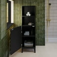 thumbnail image 5 of Cascade 17 x 17 x 60 Freestanding Linen Cabinet in Black Oak, 5 of 11