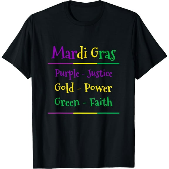 Mardi Gras Purple Green & Gold T Shirt T-Shirt TShirt