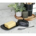 thumbnail image 4 of AuldHome Design Enamelware Black Butter Dish, Modern Farmhouse Style Enamelware Butter Server w/ Cover, 4 of 9