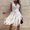 White, variant on EGNMCR Summer Dresses Women Trendy 2024 Women's Summer Solid Lace Flowers Embroidery Dress Crew-Neck Short Sleeve Elastic Waist Dress Beach Dress Sun Dress Ruffled Flowy Dress