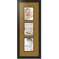 thumbnail image 1 of collage photo frame double mat with 3 - 5x7 openings with  black frame and el dorado mat., 1 of 2