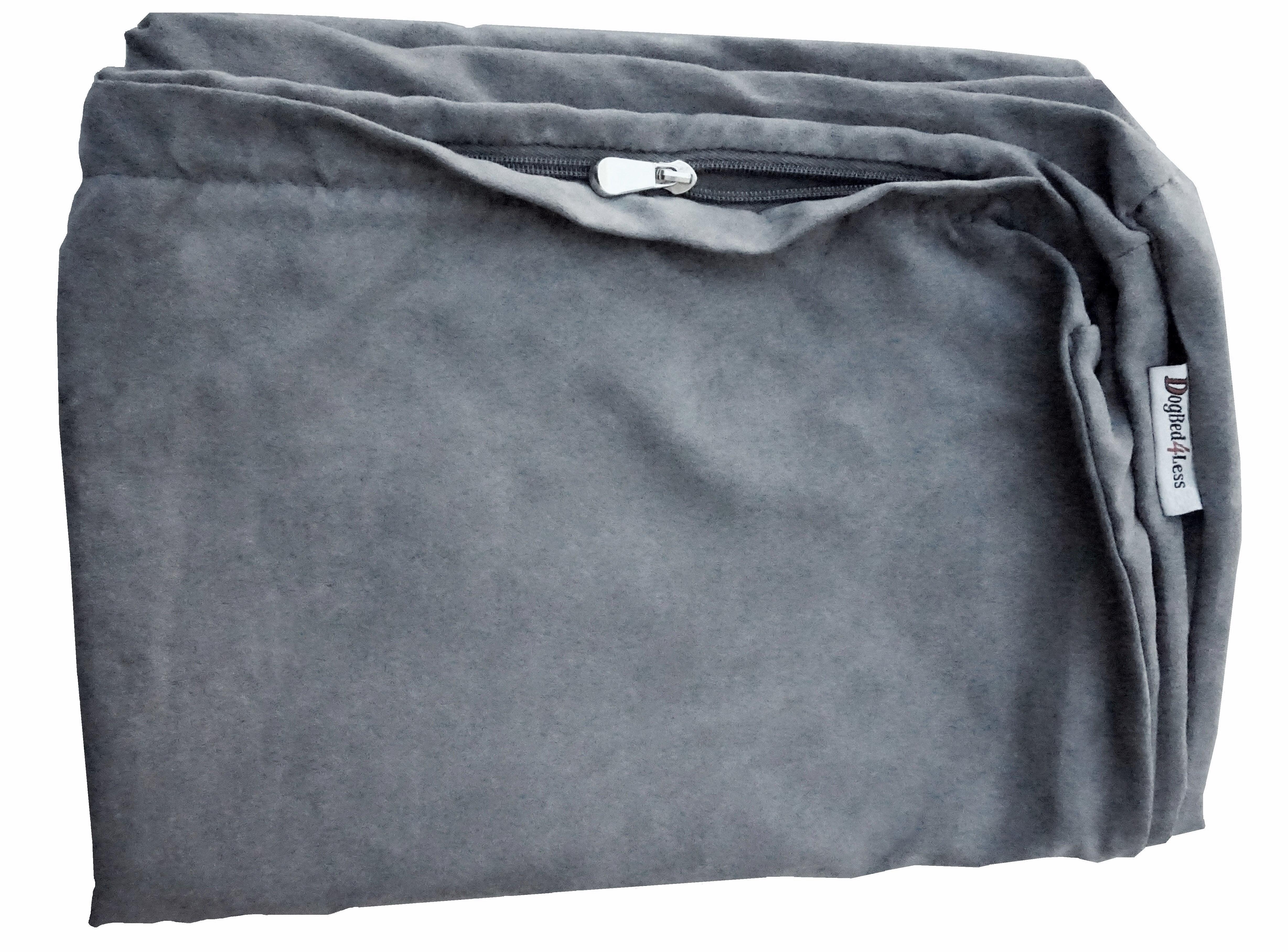 Dogbed4less Shredded Memory Foam Dog Bed for Large Dogs, Grey Suede Cover 55"x47" Pillow