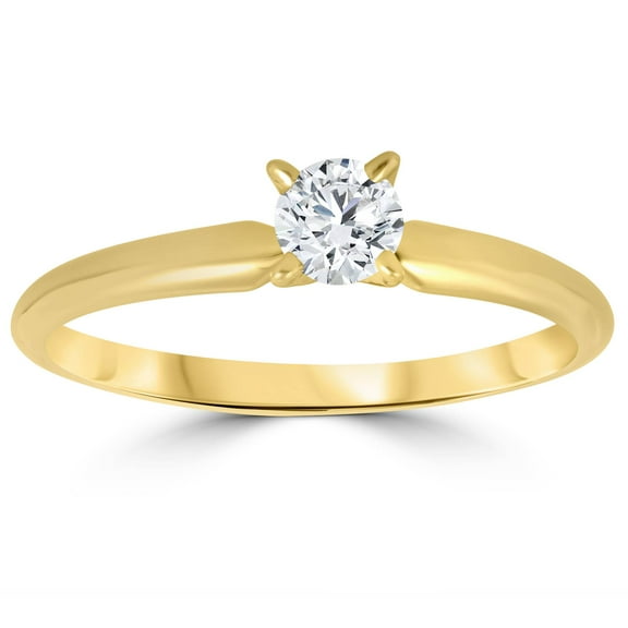 Pompeii 1/3ct Round Diamond Solitaire Engagement Ring 14k Yellow Gold (G/H,I1)